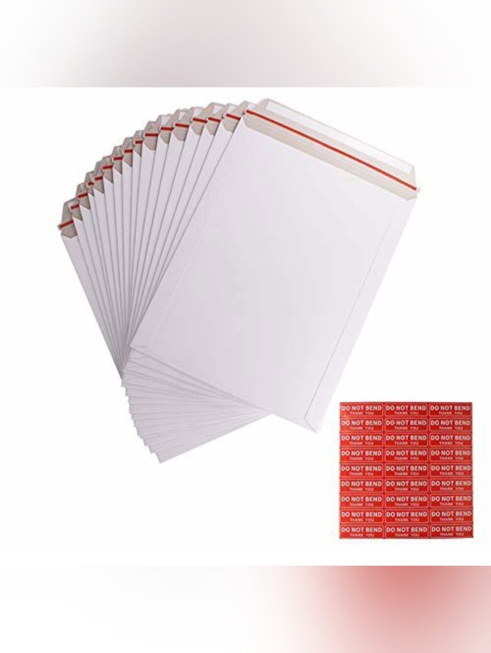 25 Pack 9X12 inch Self Seal Photo Document Mailers w/ "DO NOT BEND" labels New